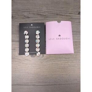 LELE SADOUGHI - White CIRCLE‎ CONFETTI POPSUGAR 3" DANGLE EARRINGS